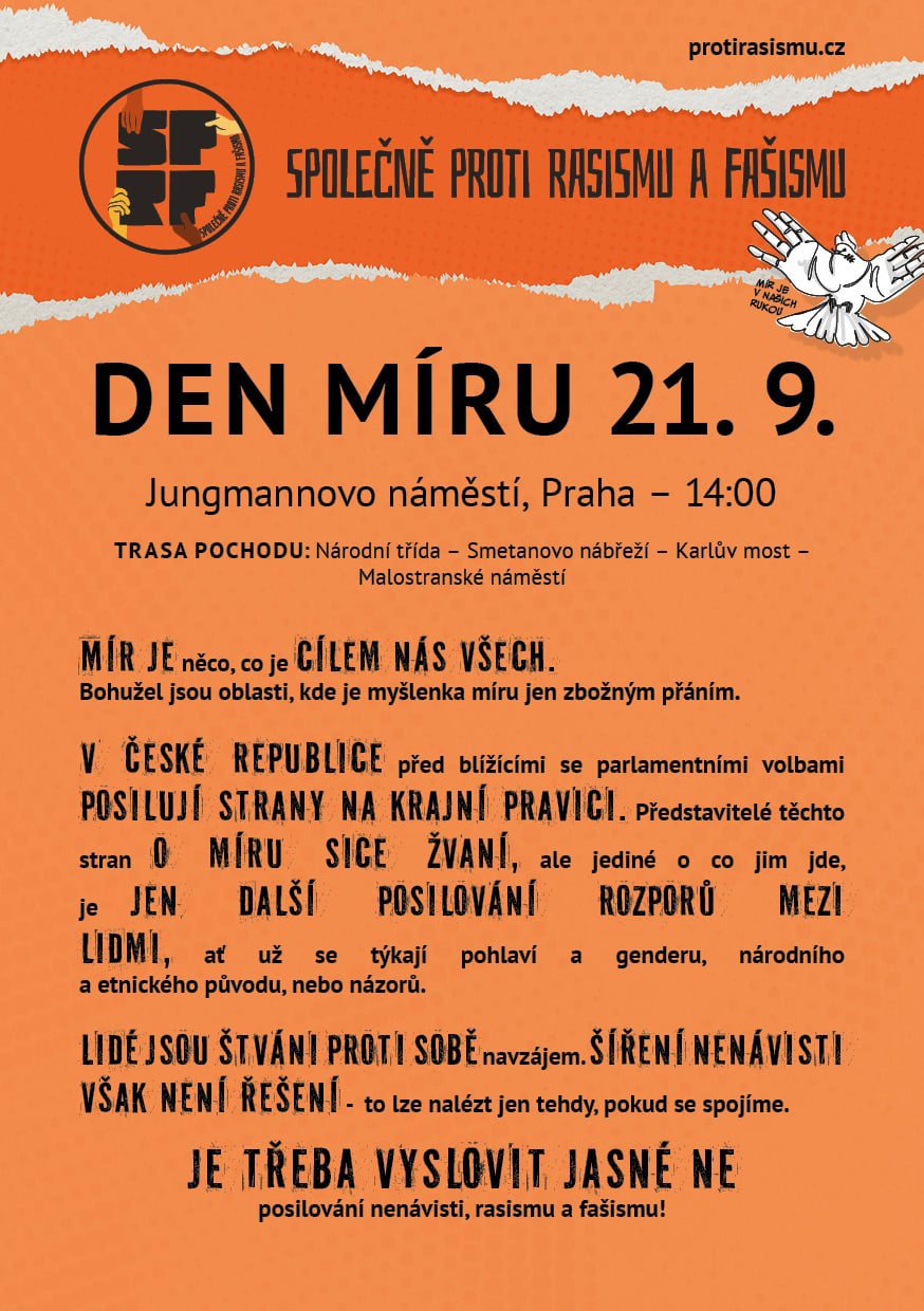 21. září: Den míru bez rasismu a fašismu